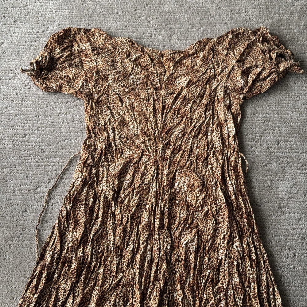 Faithfull the Brand Maggie Midi Dress Charlie Leopard - Picture 7 of 7